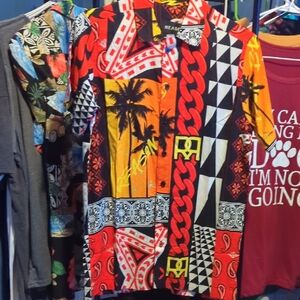 Reason Men's Red and Black Graphic Shirt